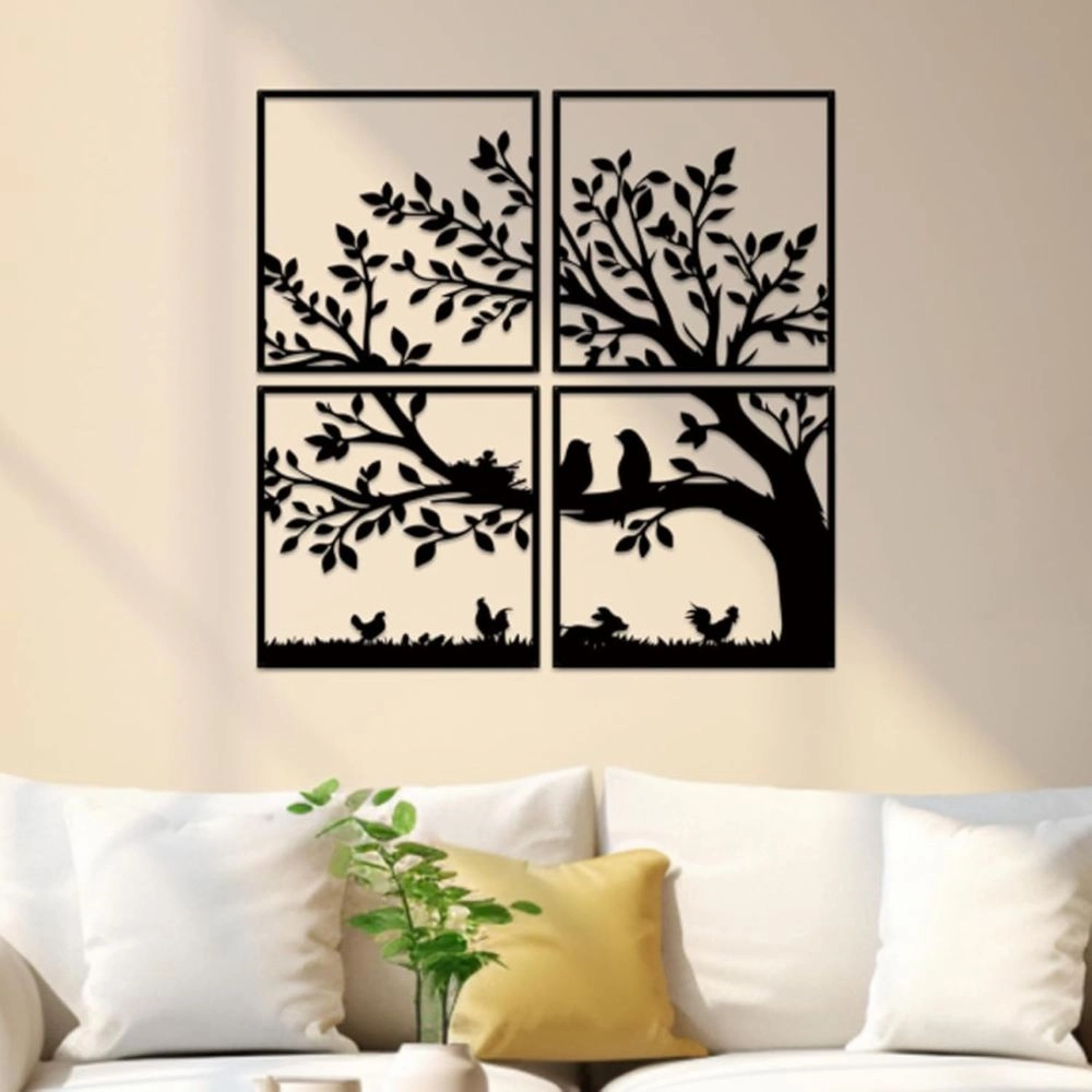 Metal Birds and Branch Wall Art (WD112)